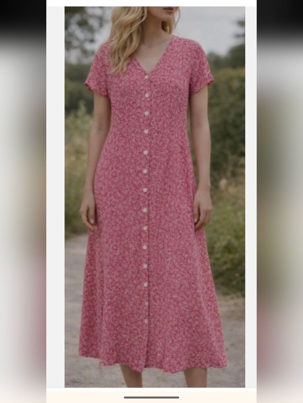 Vintage April Cornell Dress Rose Pink Floral print Rayon A Line Maxi Dress OS